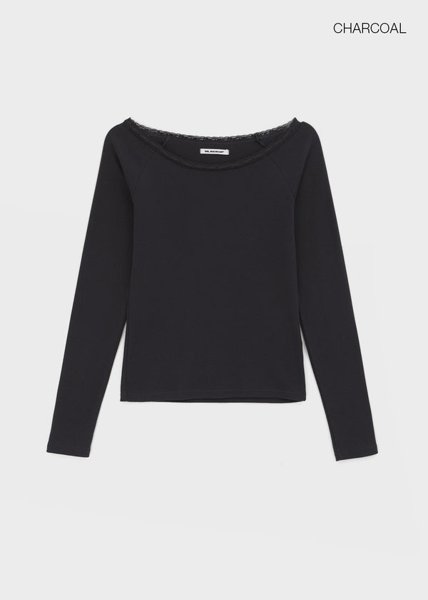[MADE] Mnen Lace Boat Neck Long Sleeve Tee