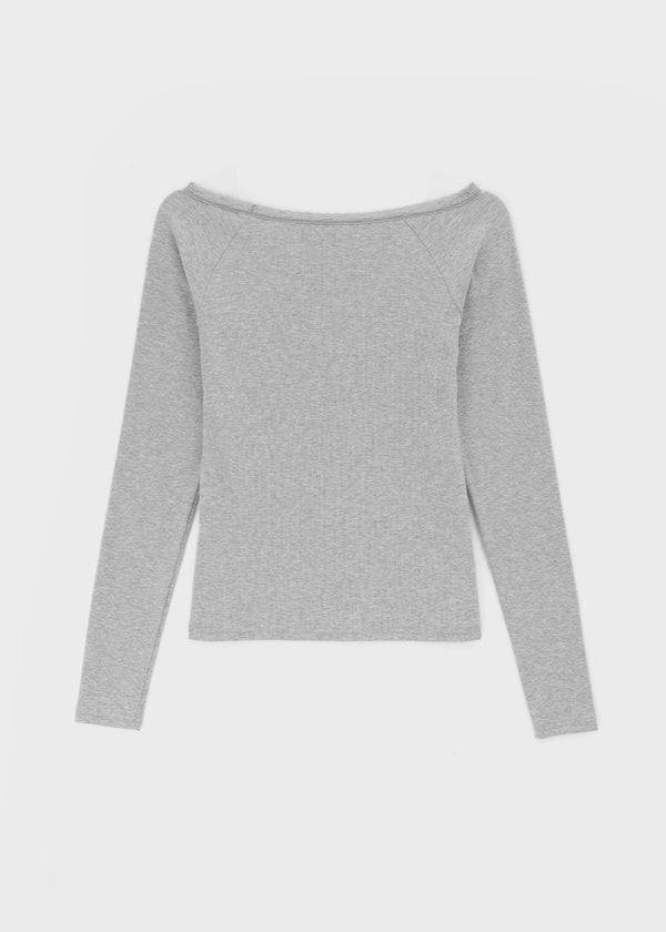 [MADE] Mnen Lace Boat Neck Long Sleeve Tee