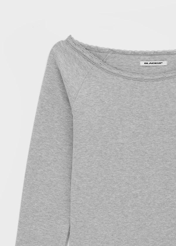 [MADE] Mnen Lace Boat Neck Long Sleeve Tee