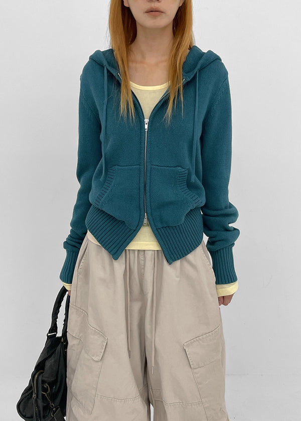 [MADE] Kurone Hooded Knit Zip-up