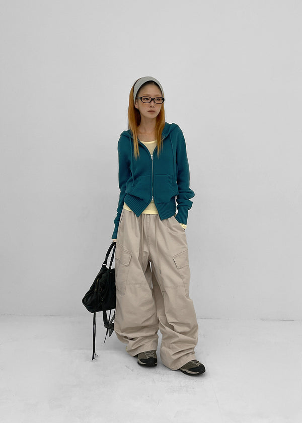 [MADE] Kurone Hooded Knit Zip-up