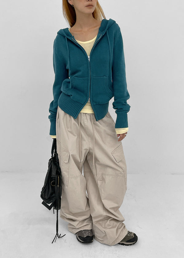 [MADE] Kurone Hooded Knit Zip-up