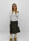 Moard Washed Cargo Flare Midi Skirt