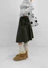 Moard Washed Cargo Flare Midi Skirt