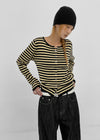 Beld striped wool knit cardigan
