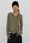 Beld striped wool knit cardigan