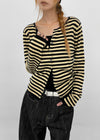 Beld striped wool knit cardigan