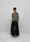 Beld striped wool knit cardigan