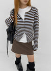 Beld striped wool knit cardigan