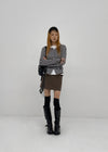 Beld striped wool knit cardigan