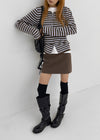 Beld striped wool knit cardigan