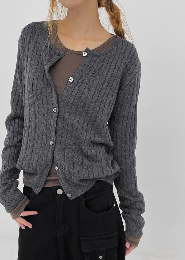 Seah Cable Wool Knit Cardigan