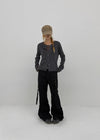 Thea Shirred Buckle Cargo Bootcut Pants