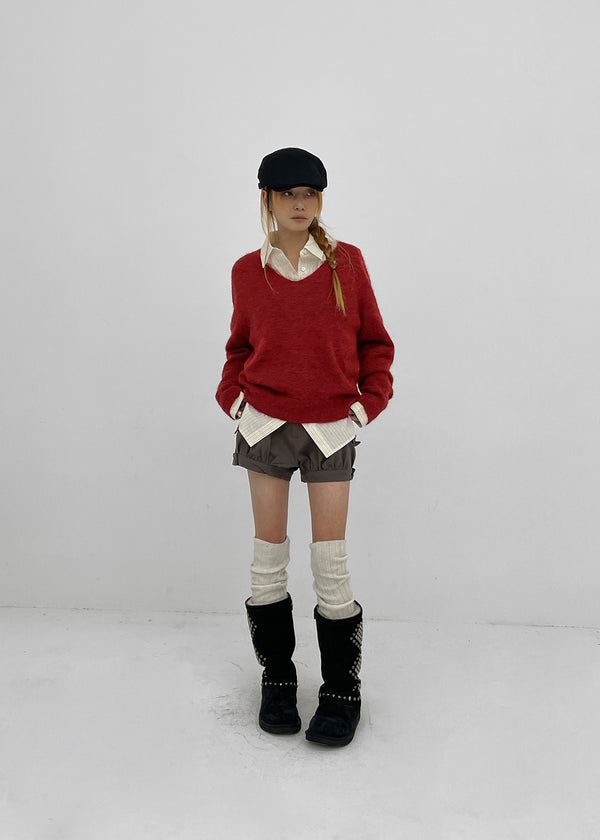 Brandt V-neck wool knit