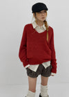 Brandt V-neck wool knit