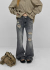 Shop Damaged Bootcut Denim Pants