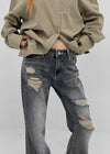 Shop Damaged Bootcut Denim Pants