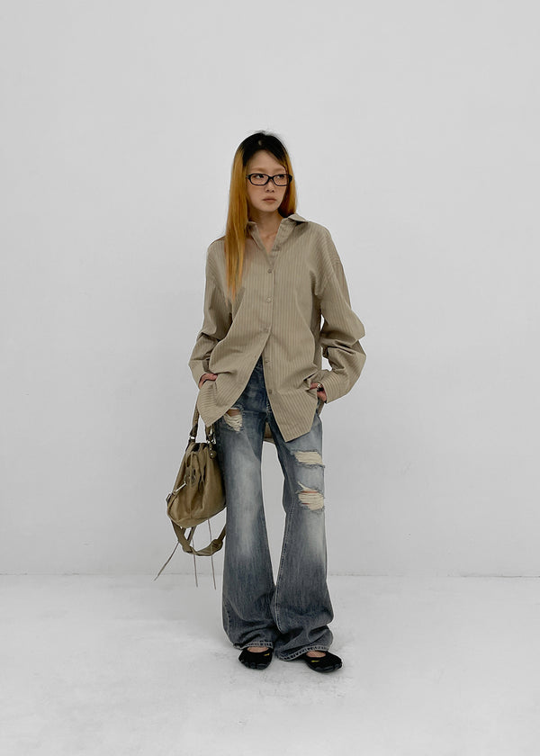 Shop Damaged Bootcut Denim Pants