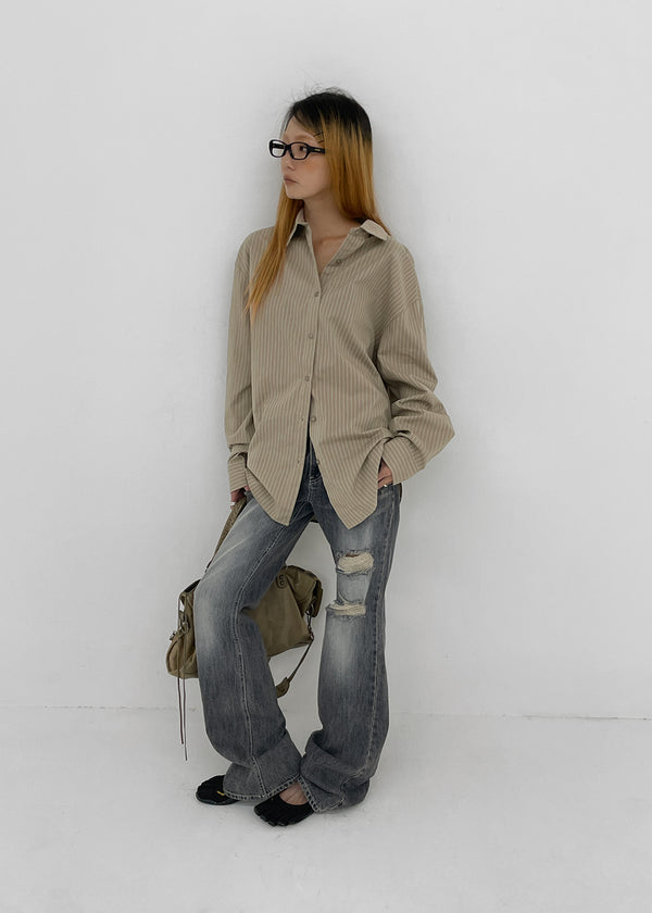 Shop Damaged Bootcut Denim Pants