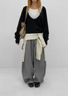 (UNISEX) Tenum Back Pocket Balloon Wide Slacks