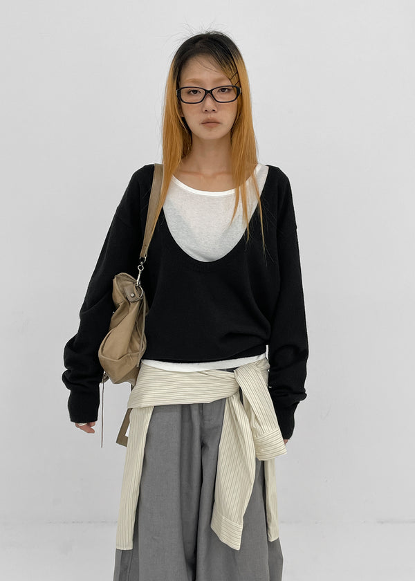 [MADE] Dennel Deep U-Neck Knit