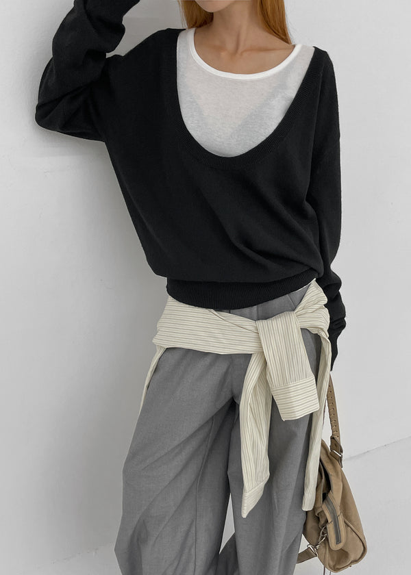 [MADE] Dennel Deep U-Neck Knit