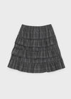 Noere check tiered midi skirt