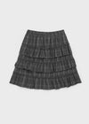 Noere check tiered midi skirt