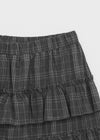 Noere check tiered midi skirt