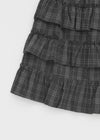 Noere check tiered midi skirt