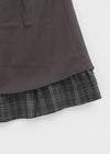 Noere check tiered midi skirt