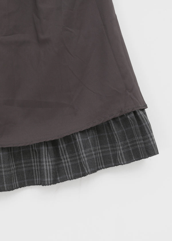 Noere check tiered midi skirt