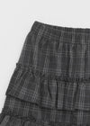 Noere check tiered midi skirt