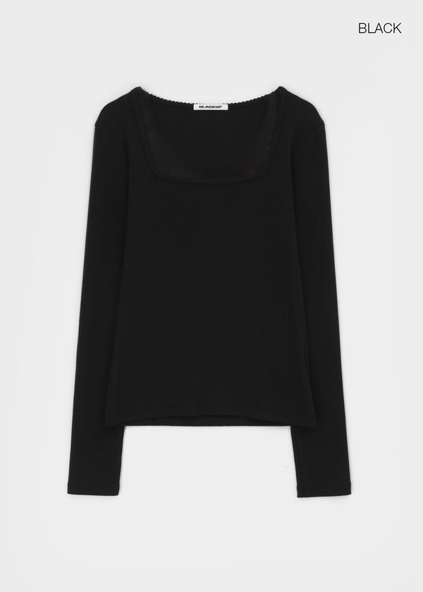 [MADE] Giselle Ring Lace Square Long Sleeve Tee