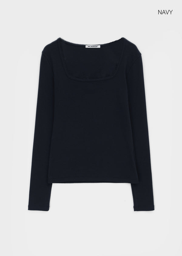 [MADE] Giselle Ring Lace Square Long Sleeve Tee