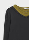 [MADE] Ove Layered V-neck Long Sleeve Tee