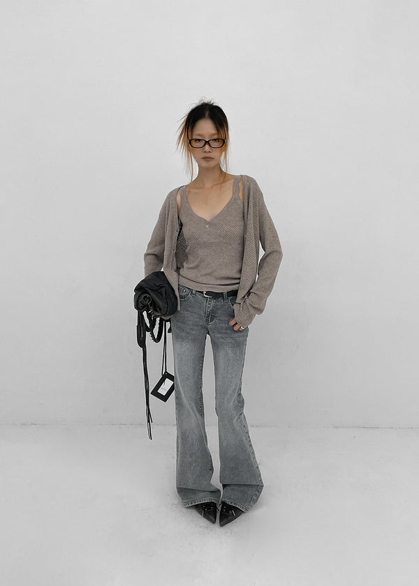 Lue Wool Knit SET - Cardigan, Sleeveless