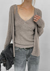 Lue Wool Knit SET - Cardigan, Sleeveless