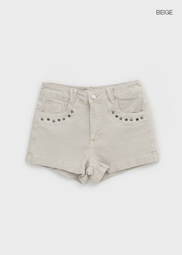 Bellati Studded Washed Shorts