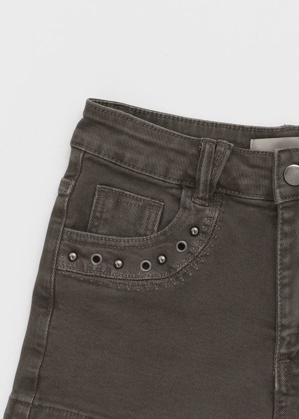 Bellati Studded Washed Shorts