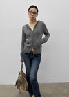 Uncut low-waist distressed skinny denim pants