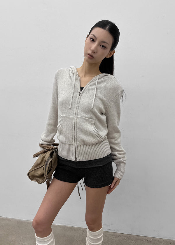[MADE] Kurone Hooded Knit Zip-up
