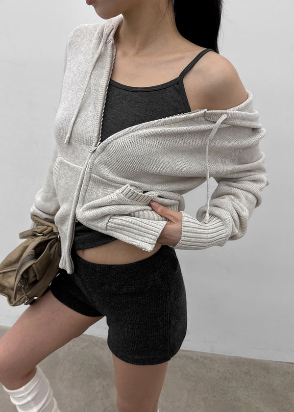 [MADE] Kurone Hooded Knit Zip-up