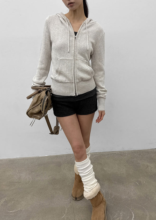 [MADE] Kurone Hooded Knit Zip-up