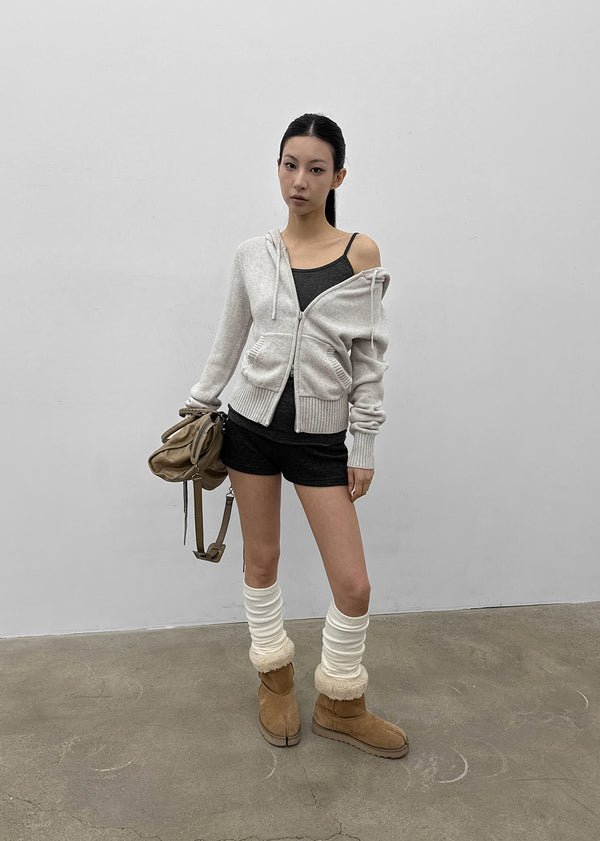 [MADE] Kurone Hooded Knit Zip-up