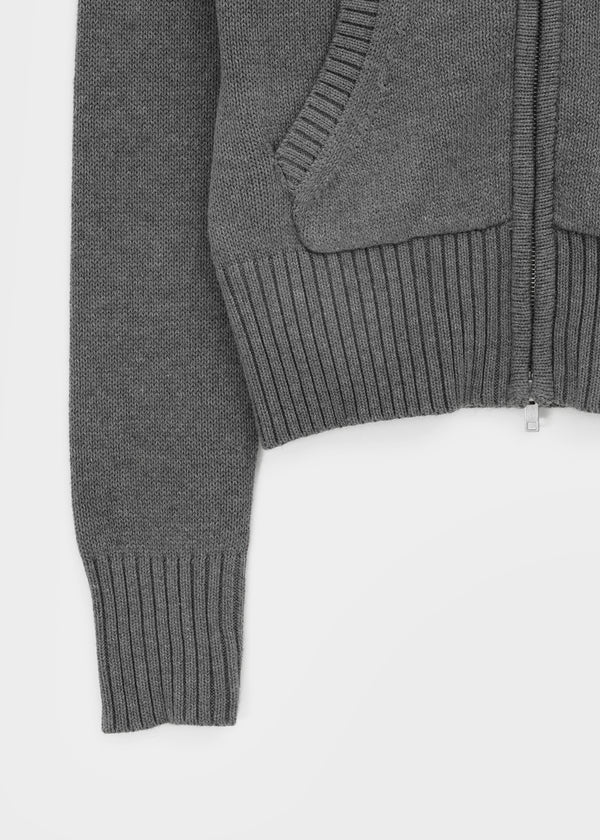 [MADE] Kurone Hooded Knit Zip-up