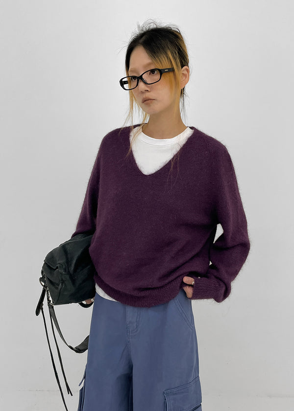 Brandt V-neck wool knit