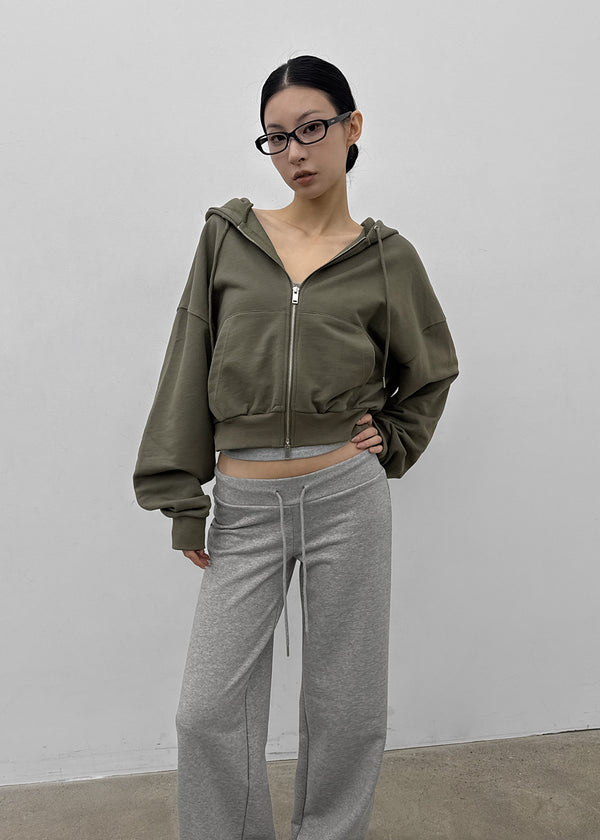 [MADE] Bennoir Semi-Crop Zip-Up Hoodie