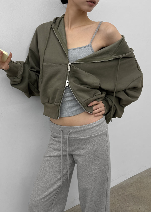 [MADE] Bennoir Semi-Crop Zip-Up Hoodie