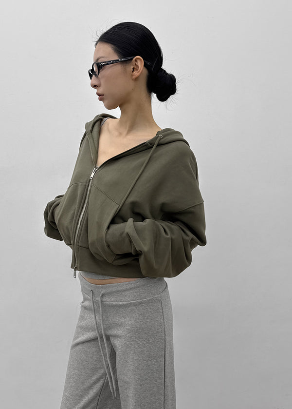 [MADE] Bennoir Semi-Crop Zip-Up Hoodie